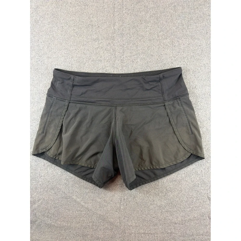 Lululemon Speed‎ Up Shorts Women 4 Black Low Rise Athletic Running